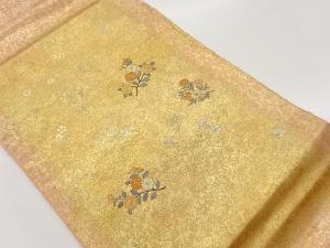金彩蝶に鳥・花葉模様刺繍名古屋帯